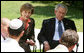 President George W. Bush and Mrs. Laura Bush listen to as a young participant during a roundtable discussion Friday, May 16, 2008, at the Bible Lands Museum Jerusalem. On the topic of peace with the Palestinians, the young student said, “I’m religious, but I want to give the Arabs land,’’ he said. “I feel I have a good life. Why don’t they get a good life too?” White House photo by Joyce N. Boghosian