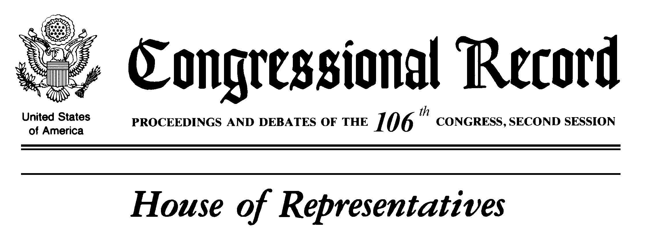 Congressional Record: 106th Congress