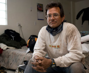 Homeless Man in a L.A. Shelter