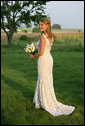 Jenna Bush poses for a photographer Saturday, May 10, 2008, prior to her wedding to Henry Hager at Prairie Chapel Ranch near Crawford, Texas. White House photo by Shealah Craighead