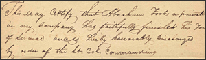 Forbes's Revolutionary War discharge certificate
