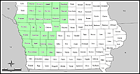 Mapa de condados declarados del emergencias 3275