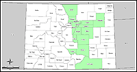 Mapa de condados declarados del emergencias 3270