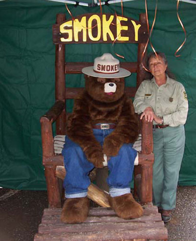 Donnal Nicols, USFS Mt. Hough, taking a Smokey break !