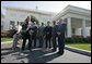 Quarterback Peyton Manning talks with the press after the Indianapolis Colts met with President George W. Bush during their visit where they were honored for winning the 2007 NFL Super Bowl. White House photo by Shealah Craighead