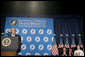 President George W. Bush addresses the National Catholic Prayer Breakfast Friday, April 13, 2007, in Washington, D.C. "Our Declaration of Independence states that our freedom rests on self-evident truths about the dignity of the human person. Throughout our nation's history, Catholic Americans have embraced, sustained, and given their lives to defend these truths," said President Bush. "This morning, we give thanks for the blessings of freedom, and we ask Almighty God to guide us as we renew our founding promise of liberty and justice for all." White House photo by Shealah Craighead