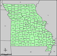 Map of Declared Counties for Emergency 3281
