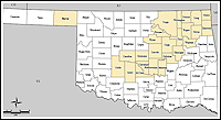 Map of Declared Counties for Disaster 1735