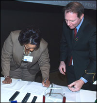 Photo: Reverend Bernice King and Joe Henderson