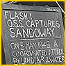 ... News Bulletin on Bulletin Board Outside Intelligence Tent of Kyaukpyu Camp the Day Before Office of Strategic Services (OSS), AFU, Departure Via Convoy for Rangoon ..., 5/6/1945 (ARC Identifier 540055)