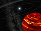 Artist's conception of the multiple planet system, initially discovered with Gemini North optics.