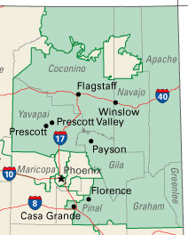 map of Arizona's 1st Congressional District