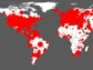 World map showing the spread of the Code Red worm in 2001