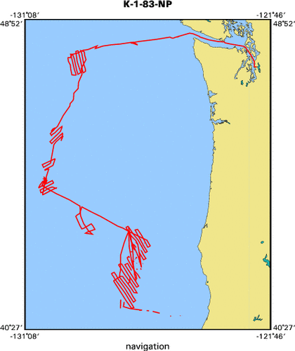 K-1-83-NP map of where navigation equipment operated