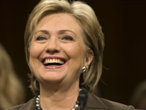 Hillary Clinton smiles at the beginning of her confirmation hearing to be US Secretary of State before the US Senate Committee on Foreign Relations