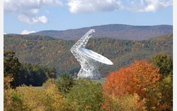 Photo of the  Robert C. Byrd Green Bank Telescope in Green Bank, Pocahontas County, W. Va.