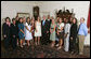 President George W. Bush stands with members of the Georgia Tech Women's Tennis 2007 Championship Team Monday, June 18, 2007 at the White House, during a photo opportunity with the 2006 and 2007 NCAA Sports Champions. White House photo by Joyce N. Boghosian