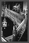 A carved oak staircase