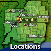 Service Area - includes map of western Tennessee, northern Mississippi, and eastern Arkansas.