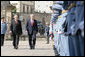 President George W. Bush is accompanied by President Vaclav Klaus of the Czech Republic, for the review of troops Tuesday, June 5, 2007, during the arrival ceremonies in honor of the President and Mrs. Laura Bush in Prague. White House photo by Chris Greenberg