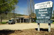 [photo]. Shows the Shasta Lake Visitor Center. Select for a larger photo.