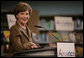 Mrs. Laura Bush delivers remarks Wednesday, June 6, 2007, at the Schwerin City Library in Schwerin, Germany. Said Mrs.Bush, "Our countries -- the United States and Germany -- are friends today because we both treasure freedom and we share a deep love of learning. I hope that new ties of friendship will form between Germany and the United States as a result of America@Your Library." White House photo by Shealah Craighead