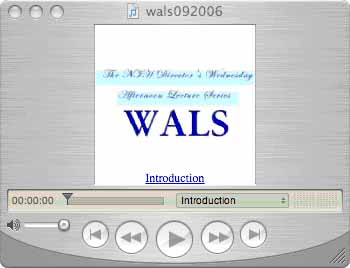 screenshot of video podcast with Chapter Marker link shown in QuickTime