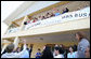 Mrs. Laura Bush waves goodbye after visiting the Bethany House Orphanage in Tirana, Albania Sunday, June 10, 2007. The orphanage is overseen by the Michigan-based Bethany Christian Services and has been active in Albania since 1991. White House photo by Shealah Craighead