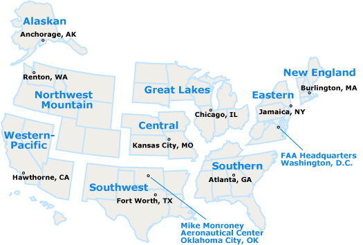 Map of the Regions and Centers