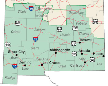 map of New Mexico's 2nd Congressional District