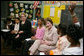 Mrs. Laura Bush and U.S. Secretary of Education Margaret Spellings visit the Sixth Grade Language Arts Class at the Avon Avenue Elementary School, Thursday, March 16, 2006 in Newark, N.J., where Mrs. Bush announced a Striving Readers grant to Newark Public Schools. White House photo by Shealah Craighead