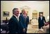 President George W. Bush meets with Chief of Staff Andy Card, CIA Director Nominee Porter Goss and Vice President Dick Cheney in the Oval Office Aug. 10, 2004. 