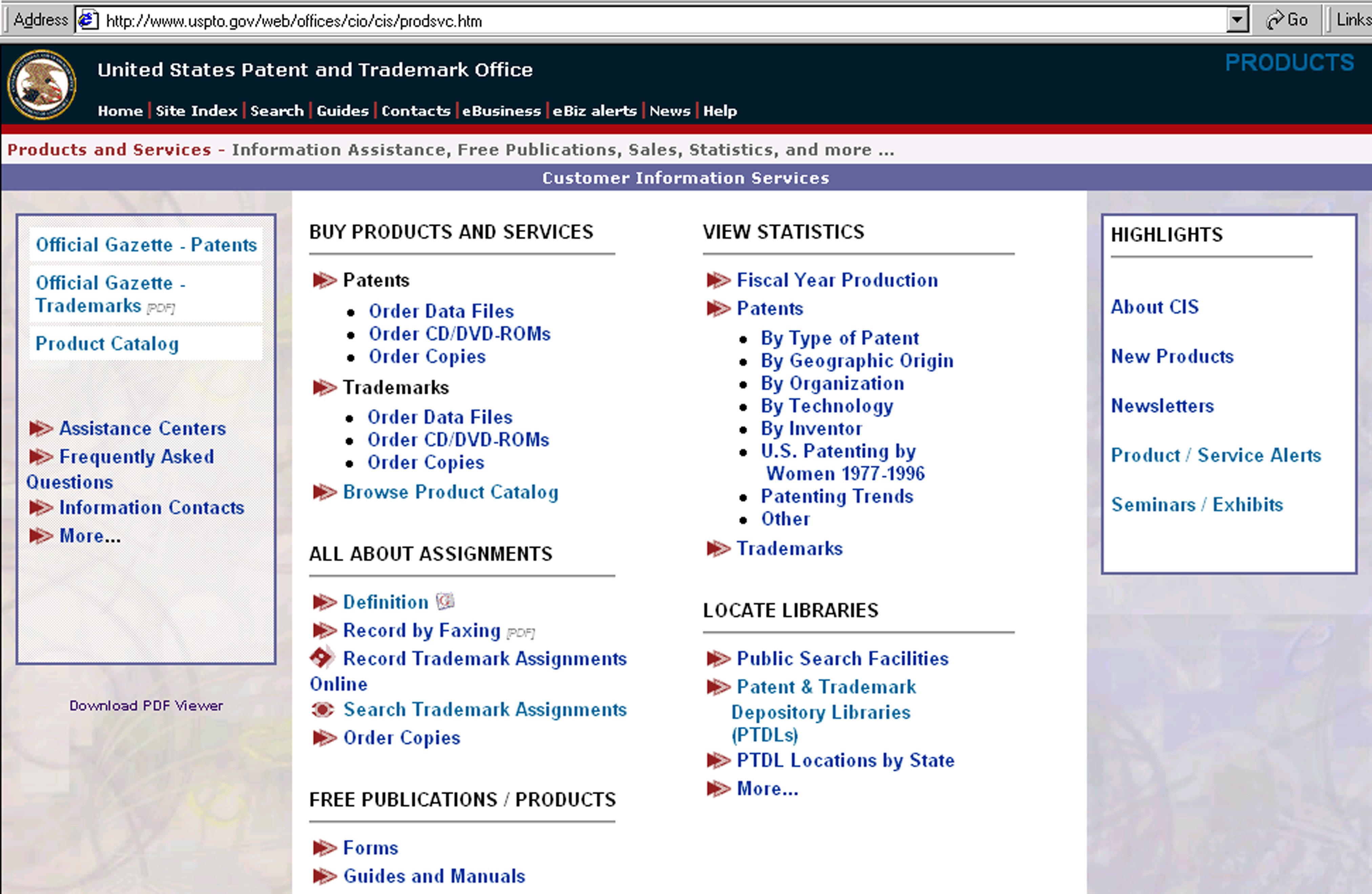 Figure 1 New Products and Services Page