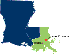 Map of Louisiana, Eastern District Highlighted