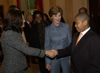 Laura Bush with more special guests at the White House reception