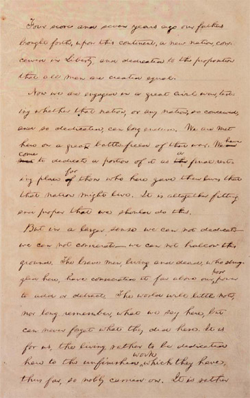 Second Draft of the Gettysburg Address