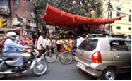 Busy street scene in India.