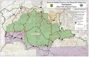 map, Black Elk Wilderness Trails Map