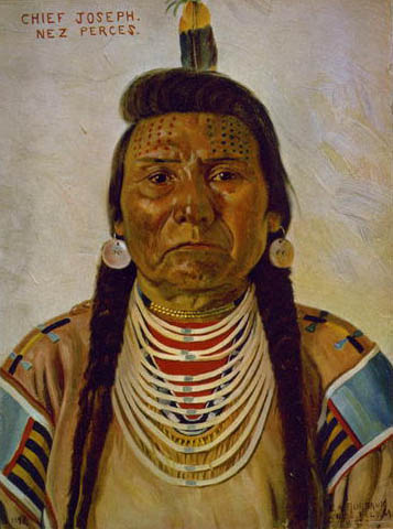 A painting of Chief Joseph, of the Nez Perce Indians