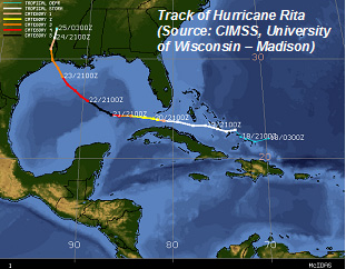 Image of Hurricane Rita Track