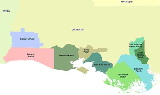 Map of Rita Parishes