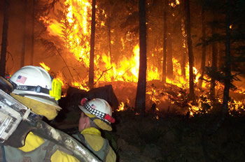 Night burnout operation on the Biscuit Complex, 2002. (USFWS)