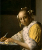 Image: Johannes Vermeer, A Lady Writing, 1665, Gift of Harry Waldron Havemeyer and Horace Havemeyer, Jr., in memory of their father, Horace Havemeyer, 1962.10.1