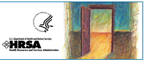 U.S. Department of Health and Human Services logo and Health Resources and Services Administration logo