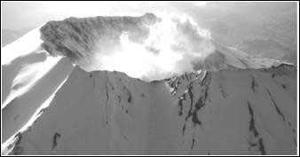 Image of erupting volcano