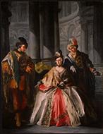 image of Three Figures Dressed for a Masquerade