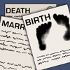 Birth, marriage and death certificate paper icons.