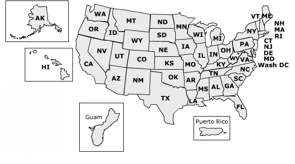 USA Map for Veterans Affairs