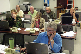 FEMA team members have set up operations at the Mississippi Emergency Management Agency building in Jackson. FEMA and MEMA are working to assess the damage caused by Hurricane Gustav, which struck the state four days ago. Photo by Greg Henshall / FEMA