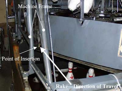 Figure 2. Area where victim leaned into the pinsetter machine.